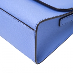 Pre Owned Kate Spade Blue Leather Mini Nora Top Handle Bag