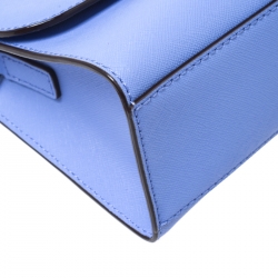 Pre Owned Kate Spade Blue Leather Mini Nora Top Handle Bag