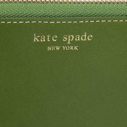 Pre Owned Kate Spade Green Leather Small Zip Around Wallet