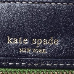 Pre Owned Kate Spade Green Leather Small Zip Around Wallet