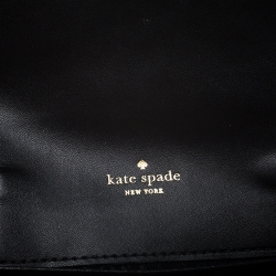 Pre Owned Kate Spade Black Glitter Leather Lane Milou Wallet On Chain