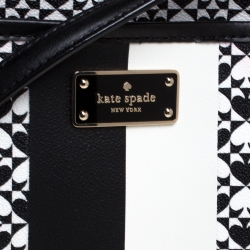 Pre Owned Kate Spade Black/White Coated Canvas Crossbody Bag