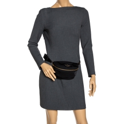 Pre Owned Kate Spade Black Satin Belt Bag