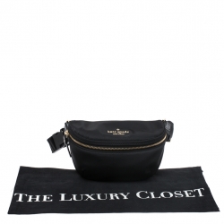Pre Owned Kate Spade Black Satin Belt Bag