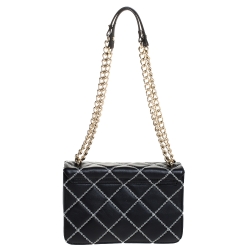 Pre Owned Kate Spade Black Quilted Leather Make It Mine Shoulder Bag