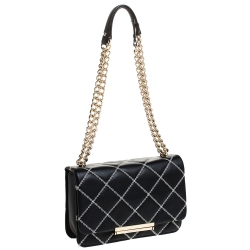 Pre Owned Kate Spade Black Quilted Leather Make It Mine Shoulder Bag