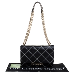 Pre Owned Kate Spade Black Quilted Leather Make It Mine Shoulder Bag