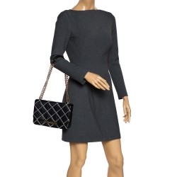 Pre Owned Kate Spade Black Quilted Leather Make It Mine Shoulder Bag