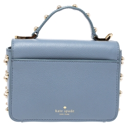 Kate Spade Light Blue Leather Pearl Embellished Maisie Serrano Crossboby Bag