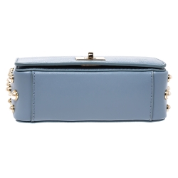 Kate Spade Light Blue Leather Pearl Embellished Maisie Serrano Crossboby Bag