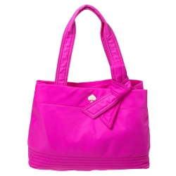 Pre Owned Kate Spade Fuchsia Nylon Flatiron Hana Tote