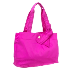 Pre Owned Kate Spade Fuchsia Nylon Flatiron Hana Tote