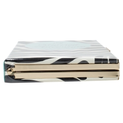 Pre Owned Kate Spade Tri Color PVC and Canvas I Married Adventure Clutch