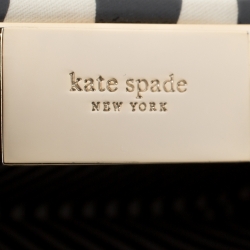Pre Owned Kate Spade Tri Color PVC and Canvas I Married Adventure Clutch