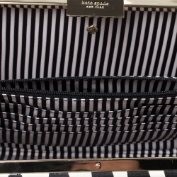 Pre Owned Kate Spade Tri Color PVC and Canvas I Married Adventure Clutch