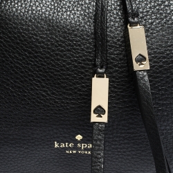 Pre Owned Kate Spade Black Leather Grey Street Drawstring Bag