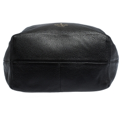 Pre Owned Kate Spade Black Leather Grey Street Drawstring Bag