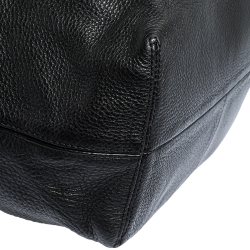 Pre Owned Kate Spade Black Leather Grey Street Drawstring Bag