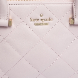 Pre Owned Kate Spade Light Pink Quilted Leather Patterson Drive Dome Satchel