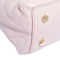 Pre Owned Kate Spade Light Pink Quilted Leather Patterson Drive Dome Satchel