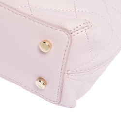 Pre Owned Kate Spade Light Pink Quilted Leather Patterson Drive Dome Satchel
