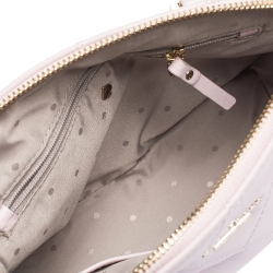Pre Owned Kate Spade Light Pink Quilted Leather Patterson Drive Dome Satchel