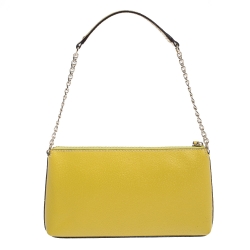 Pre Owned Kate Spade Yellow Leather Wellesley Shoulder Bag