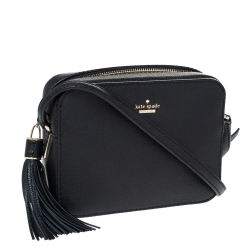 Pre Owned Kate Spade Black Leather Kingston Drive Arla Crossbody Bag