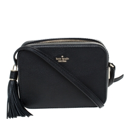Pre Owned Kate Spade Black Leather Kingston Drive Arla Crossbody Bag