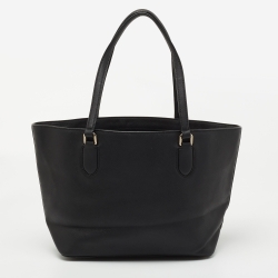 Pre Owned Kate Spade Black Leather Zip Tote