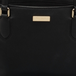 Pre Owned Kate Spade Black Leather Zip Tote