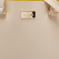 Kate Spade Light Beige/Yellow Leather Arbour Hill Kyra Tote