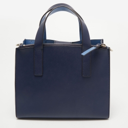 Pre Owned Kate Spade Navy Blue Leather Anissa Putnam Drive Tote