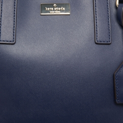 Pre Owned Kate Spade Navy Blue Leather Anissa Putnam Drive Tote