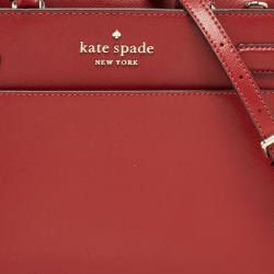 Pre Owned Kate Spade Red Saffiano Leather Medium Staci Satchel