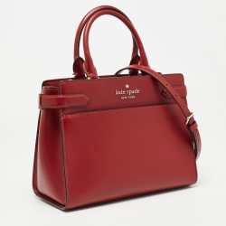Pre Owned Kate Spade Red Saffiano Leather Medium Staci Satchel
