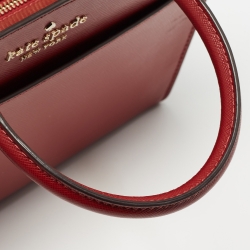 Pre Owned Kate Spade Red Saffiano Leather Medium Staci Satchel