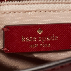 Pre Owned Kate Spade Red Saffiano Leather Medium Staci Satchel