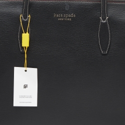 Pre Owned Kate Spade Black Leather Large Al Day Zip Tote