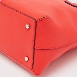 Pre Owned Kate Spade Red/Pink Leather Racing Stripe Margot Satchel