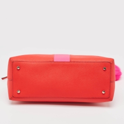 Pre Owned Kate Spade Red/Pink Leather Racing Stripe Margot Satchel