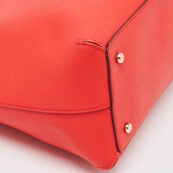 Pre Owned Kate Spade Red/Pink Leather Racing Stripe Margot Satchel