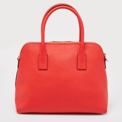 Pre Owned Kate Spade Red/Pink Leather Racing Stripe Margot Satchel