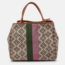 Kate Spade Multicolor Canvas and Leather Shopper Tote