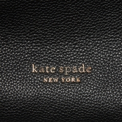 Pre Owned Kate Spade Black Leather Top Zip Satchel