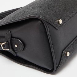 Pre Owned Kate Spade Black Leather Top Zip Satchel