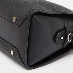 Pre Owned Kate Spade Black Leather Top Zip Satchel