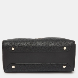 Pre Owned Kate Spade Black Leather Top Zip Satchel