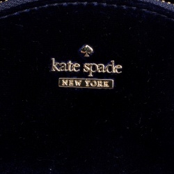 Pre Owned Kate Spade Black/Blue Leather and Velvet Mini Watson Lane Merry Backpack