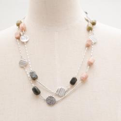 Pre Owned KENZO 120 CM Silver Beads Necklace